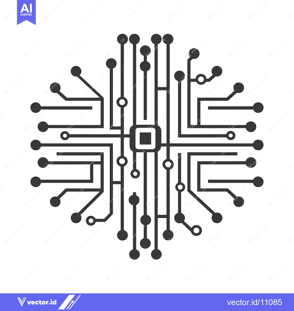 Premium Vector dari Abstract Circuit Board Design with Central Processor