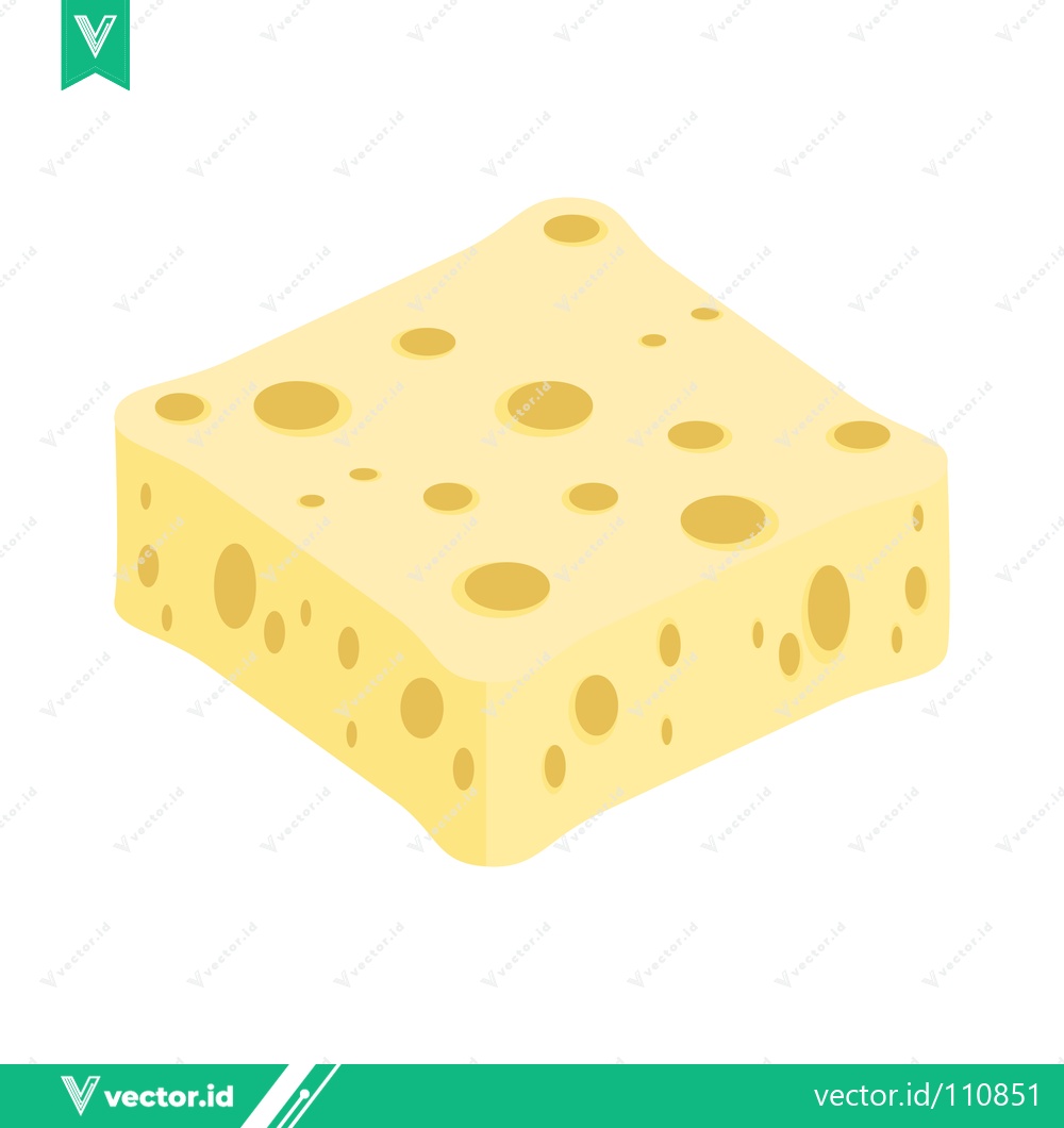 Premium Vector of A Delicious Slice of Swiss Cheese with Holes