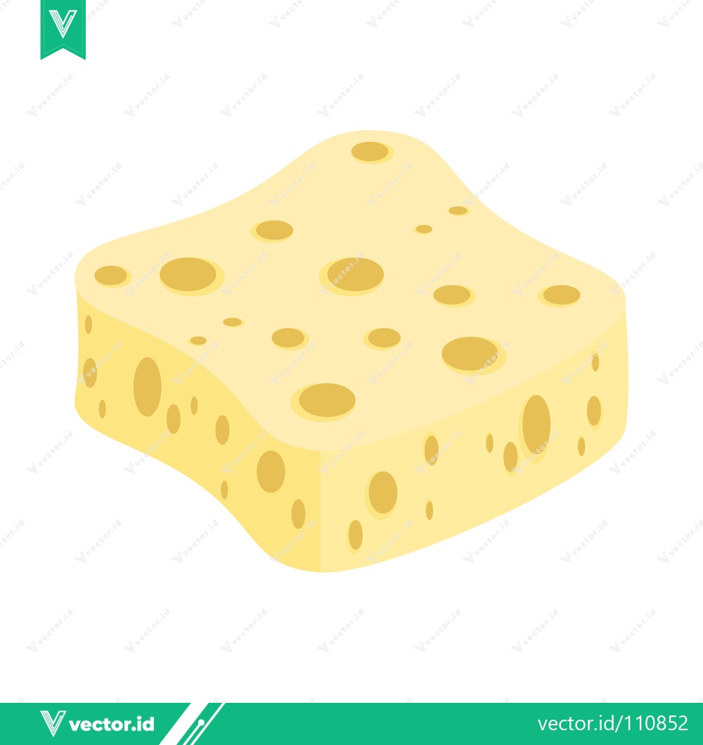 Premium Vector dari A piece of yellow cheese with holes isolated on a white background
