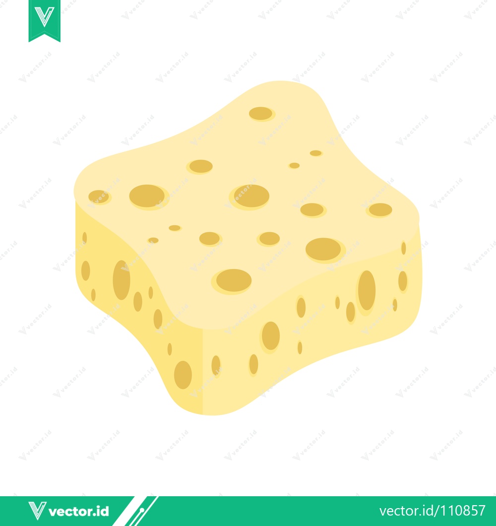 Premium Vector dari A piece of yellow cheese with holes isolated on a white background