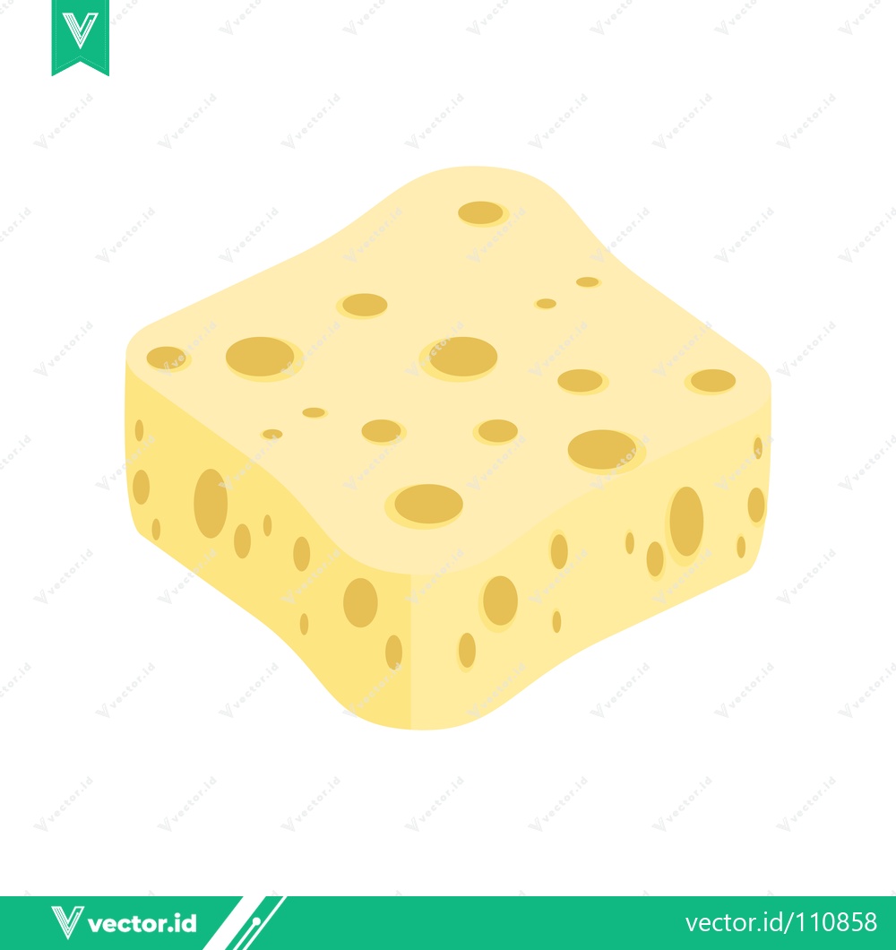 Premium Vector of A piece of Swiss cheese with holes