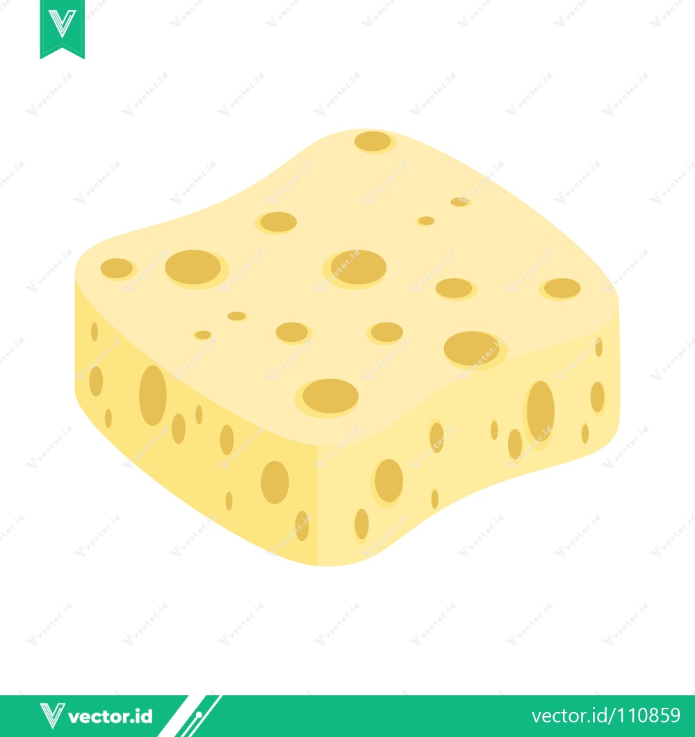 Premium Vector of A piece of Swiss cheese with holes