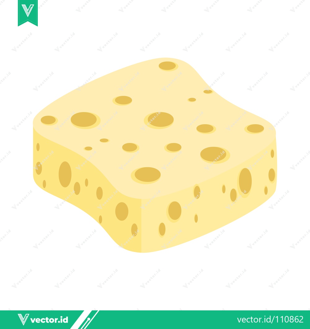 Premium Vector of A piece of Swiss cheese with holes