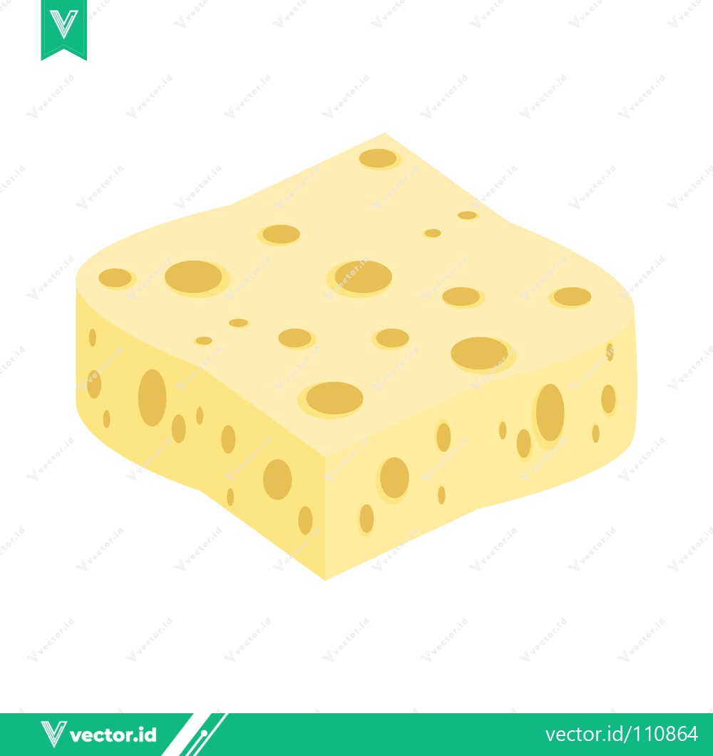 Premium Vector dari A slice of Swiss cheese with holes