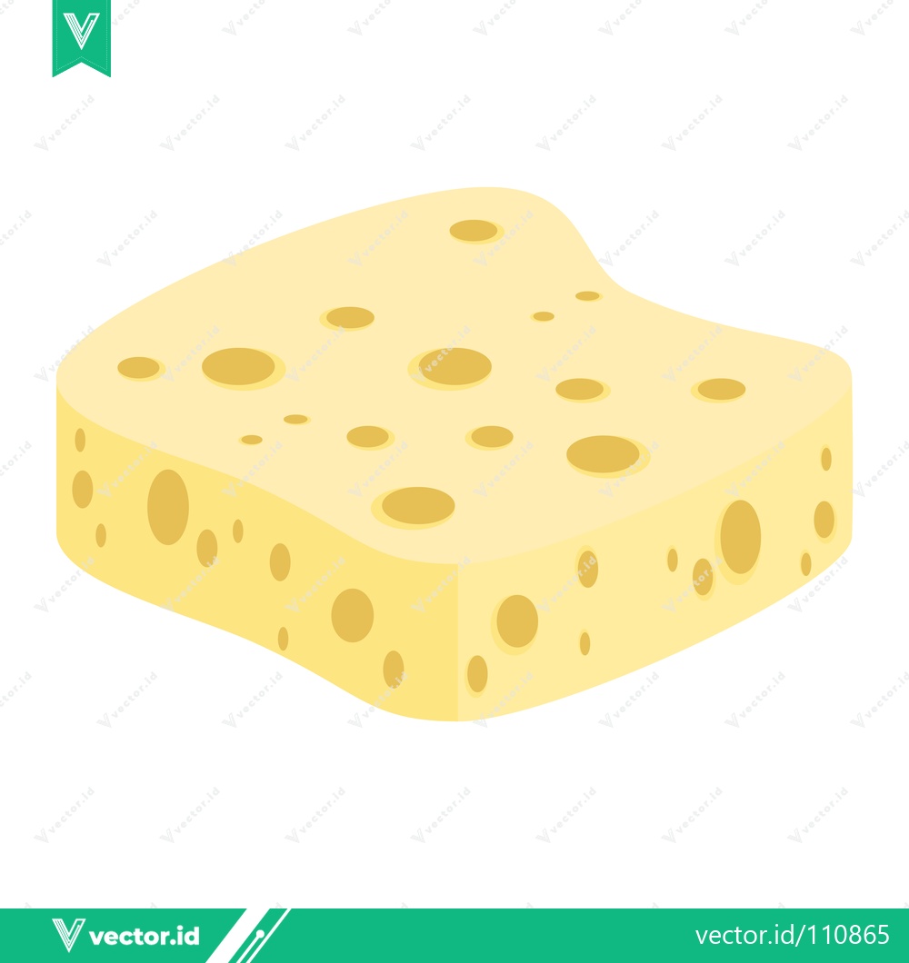 Premium Vector dari A Slice of Swiss Cheese with Holes