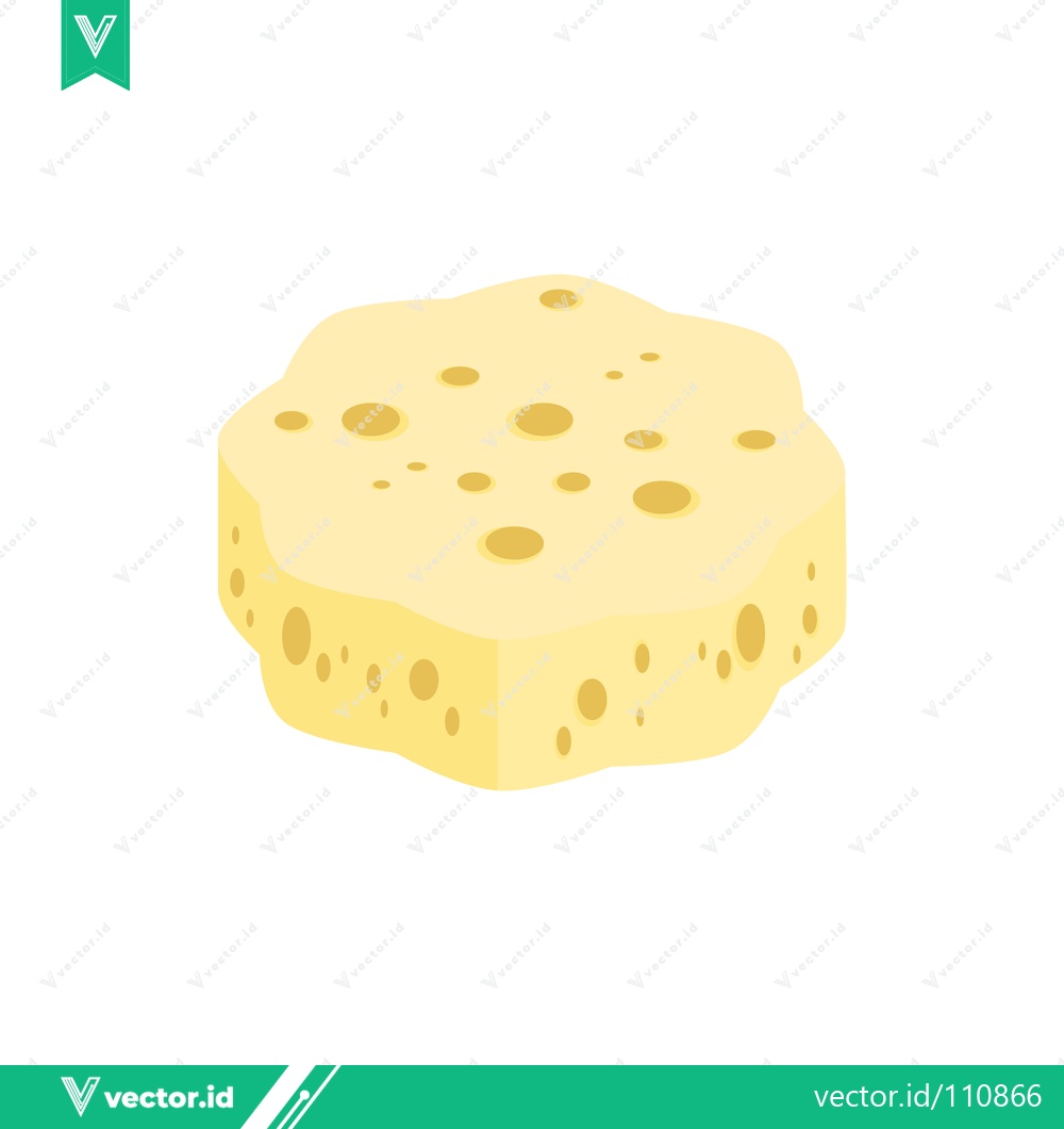 Premium Vector dari Yellow sponge with holes isolated on white background