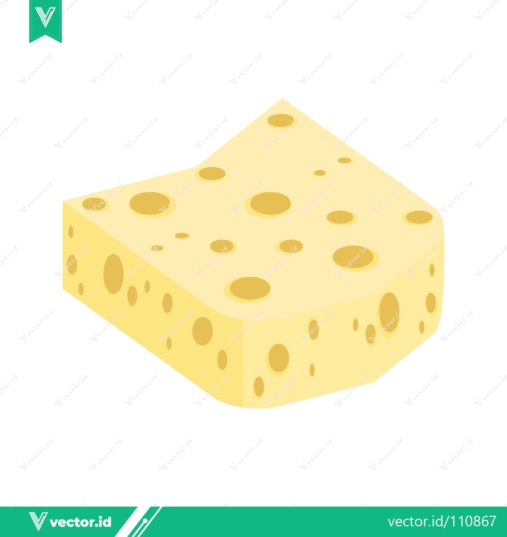 Premium Vector dari A Delicious Wedge of Swiss Cheese with Holes