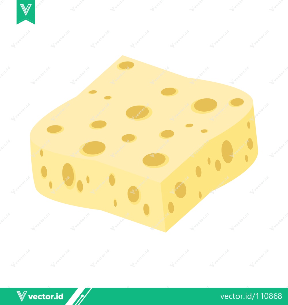Premium Vector of A delicious piece of Swiss cheese with holes isolated on a white background