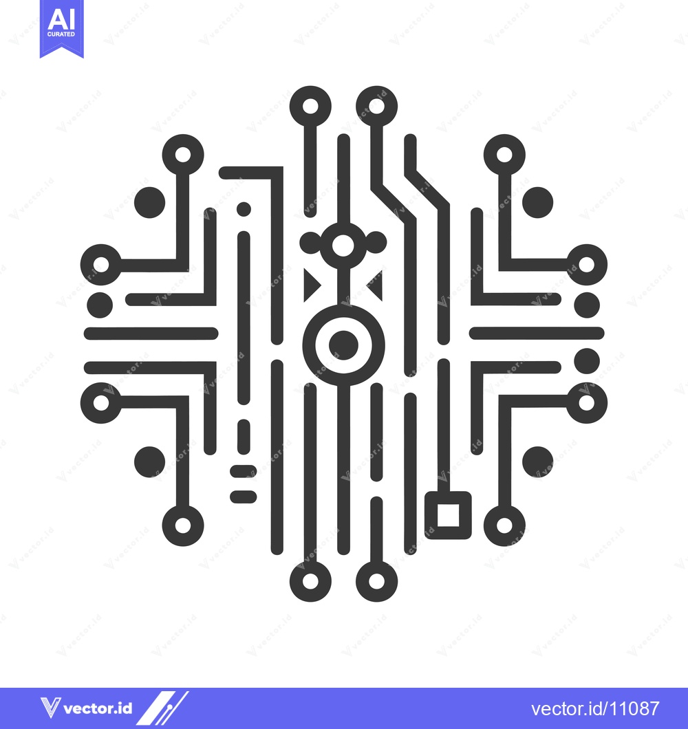 Premium Vector dari Abstract Circuit Board Design with Connected Nodes