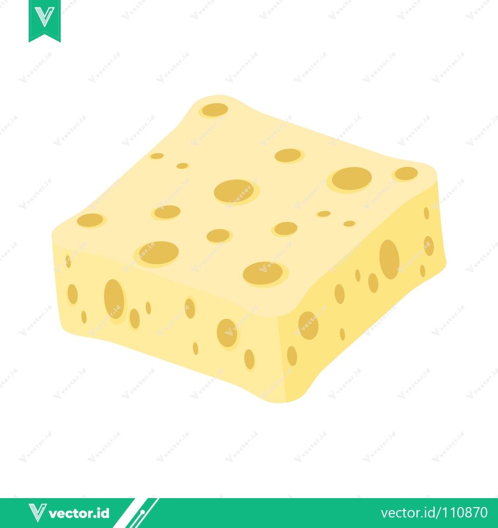 Premium Vector dari A Delicious Slice of Swiss Cheese with Holes
