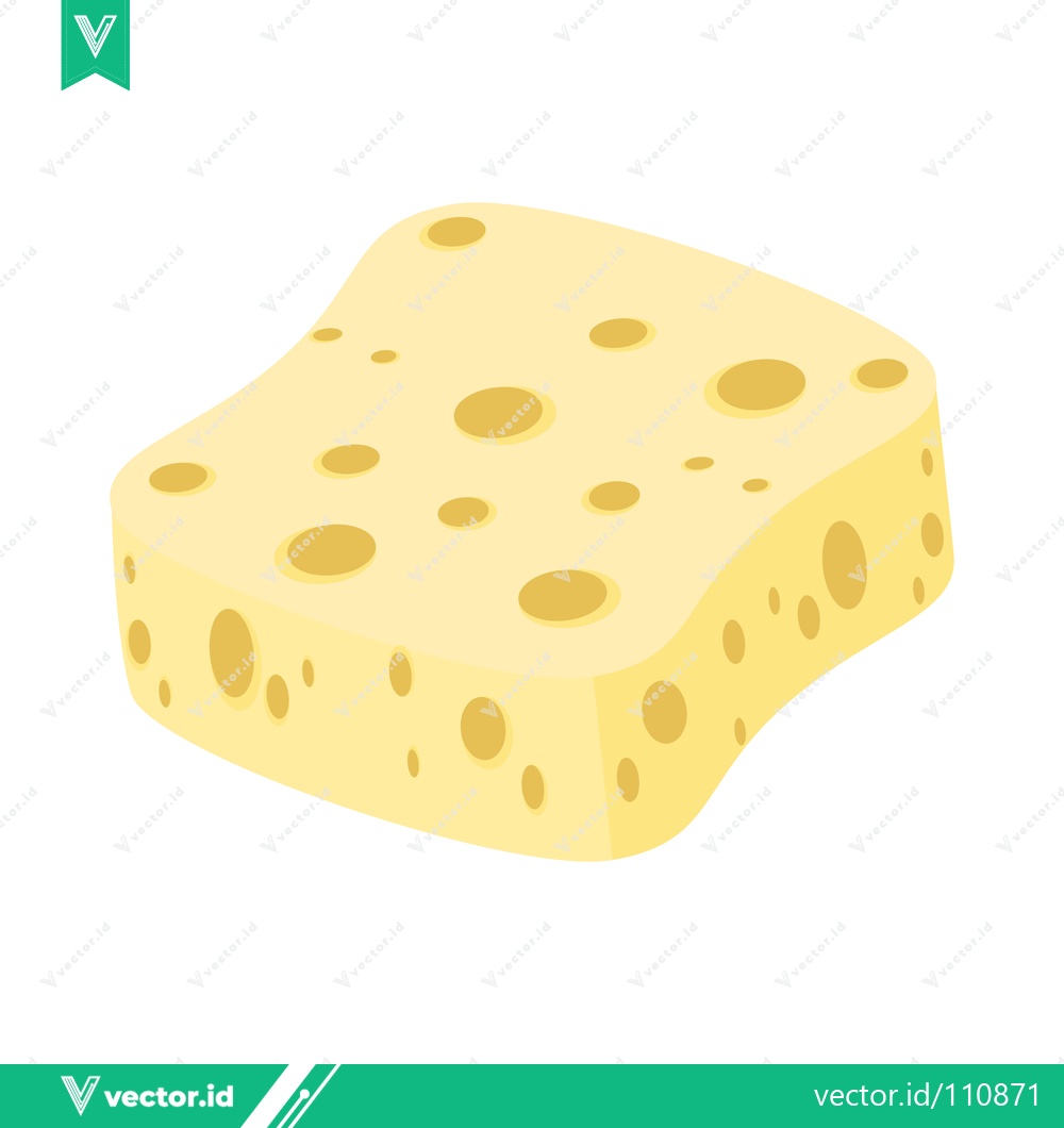 Premium Vector dari A Delicious Block of Swiss Cheese with Holes