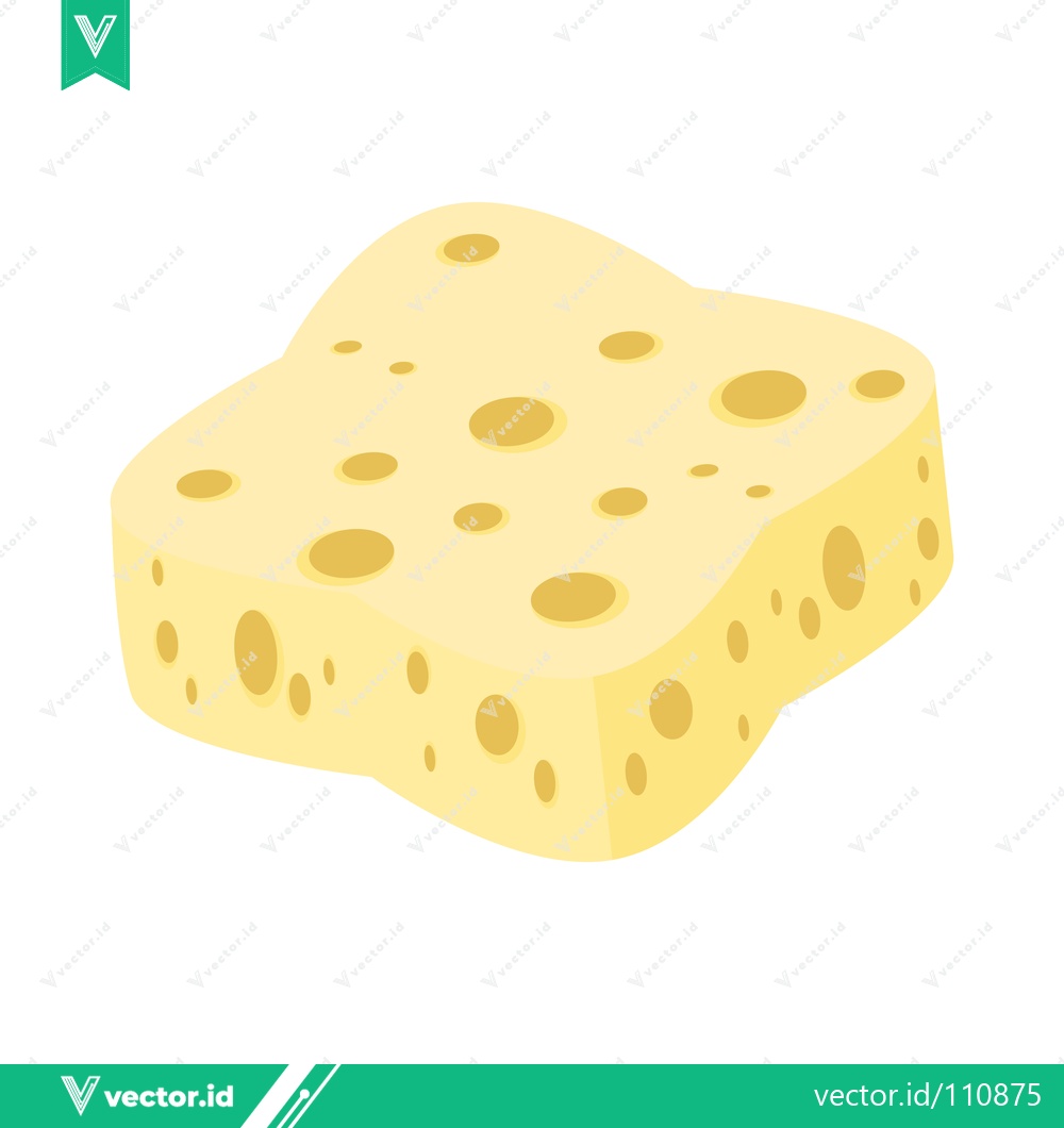 Premium Vector of A slice of Swiss cheese with holes