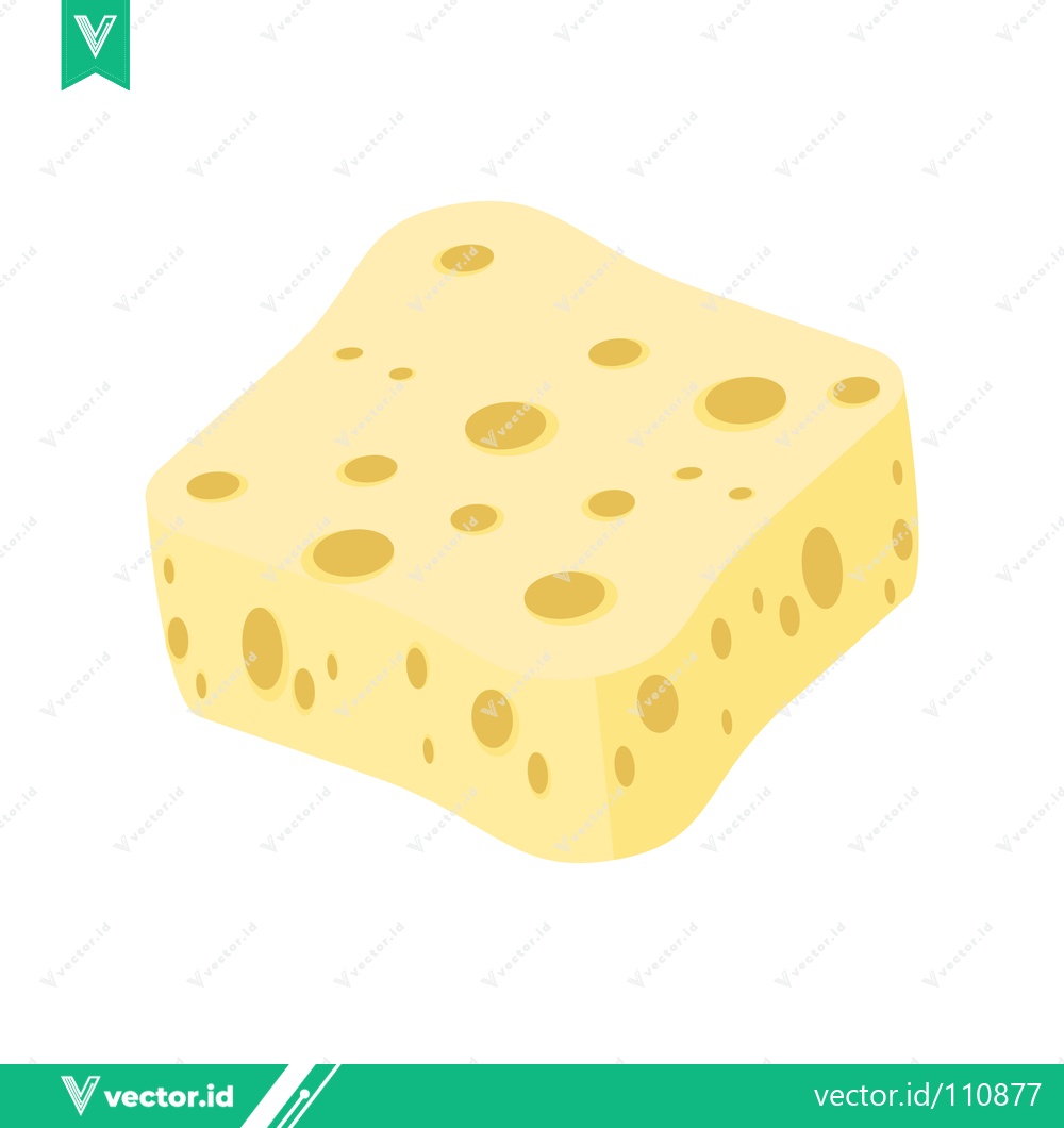 Premium Vector of A block of Swiss cheese with holes