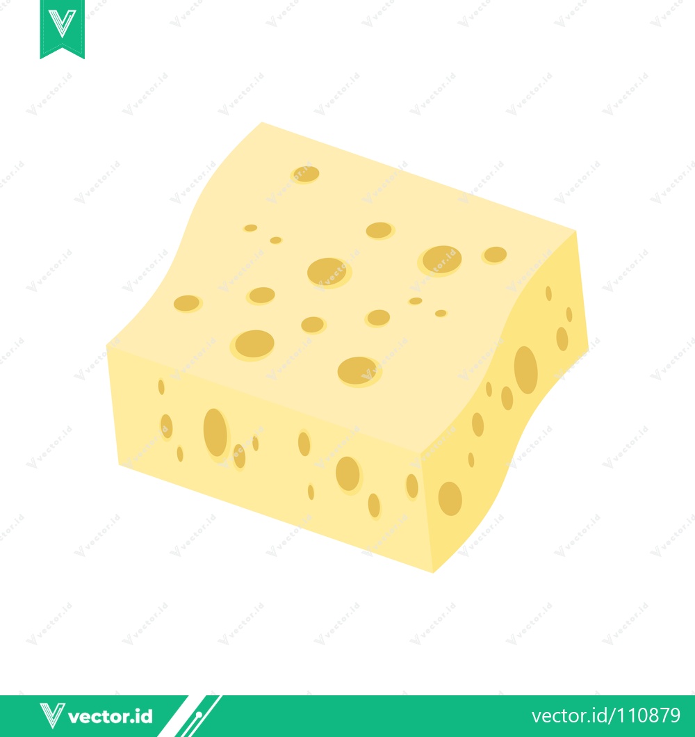 Premium Vector dari A Delicious Block of Swiss Cheese with Holes