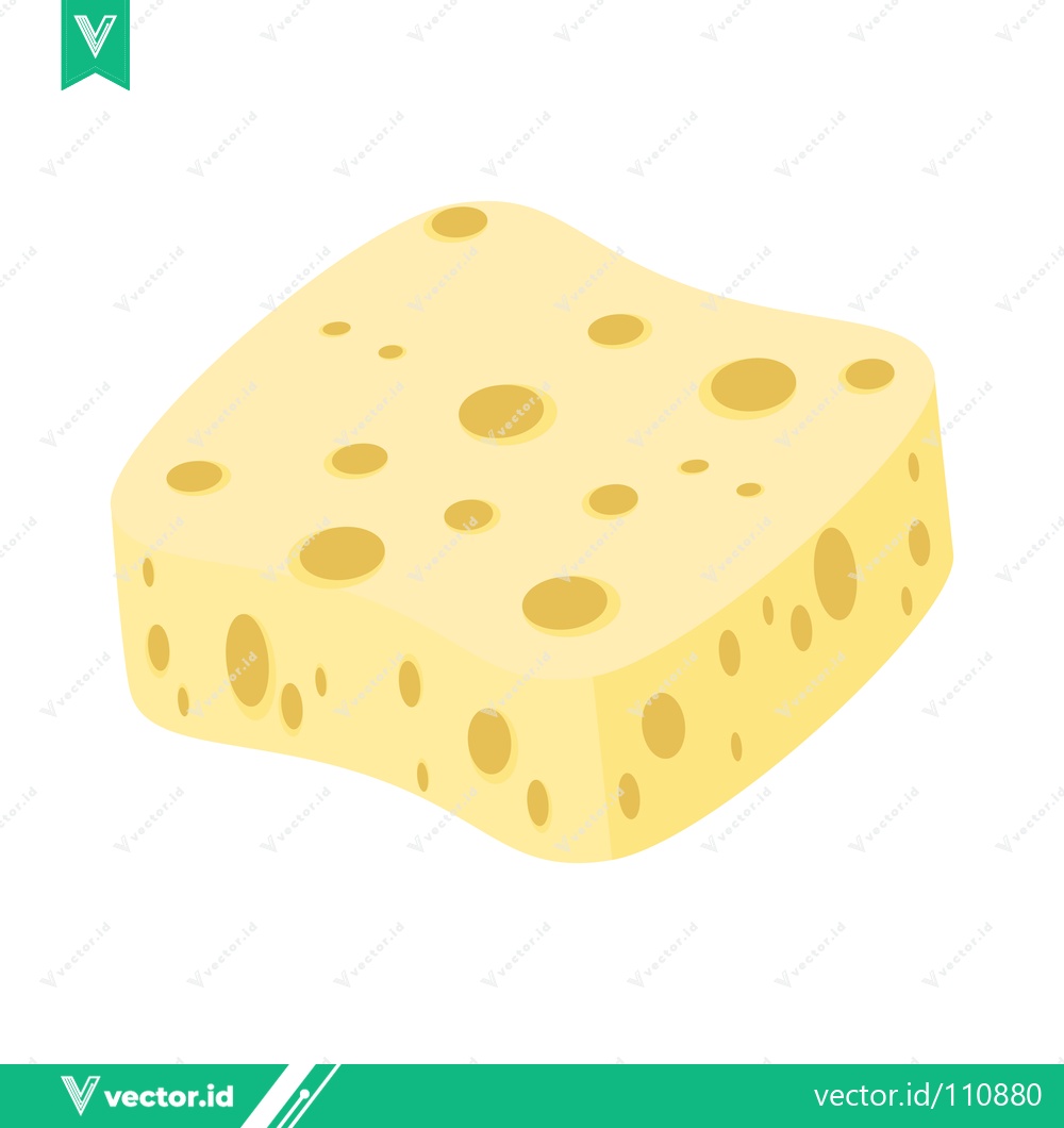 Premium Vector dari A piece of Swiss cheese with holes isolated on a white background