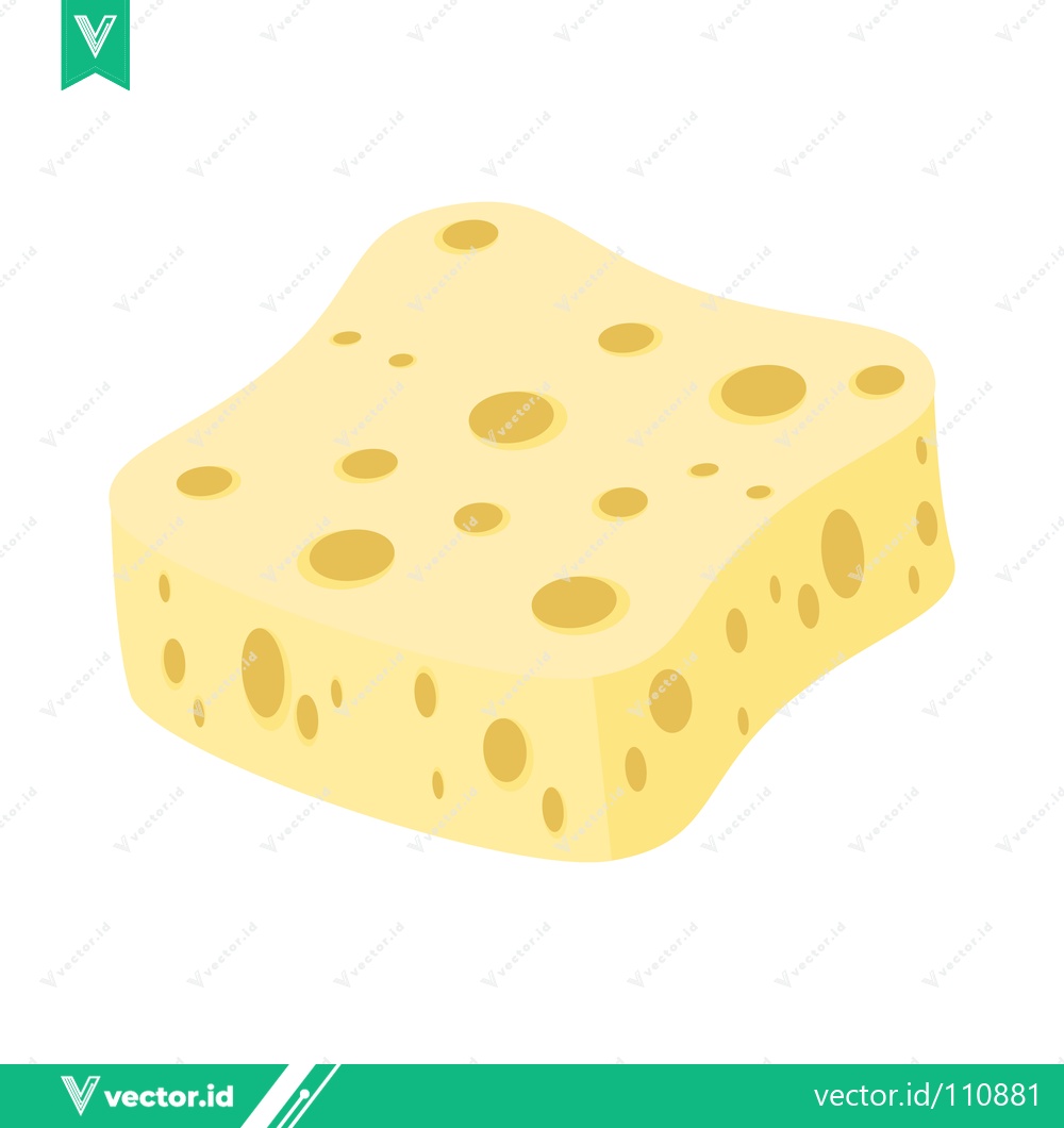 Premium Vector of A piece of Swiss cheese with holes