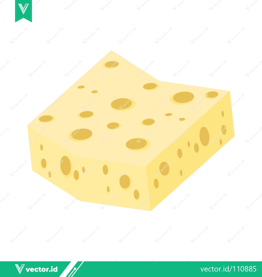 Premium Vector dari A block of Swiss cheese with characteristic holes