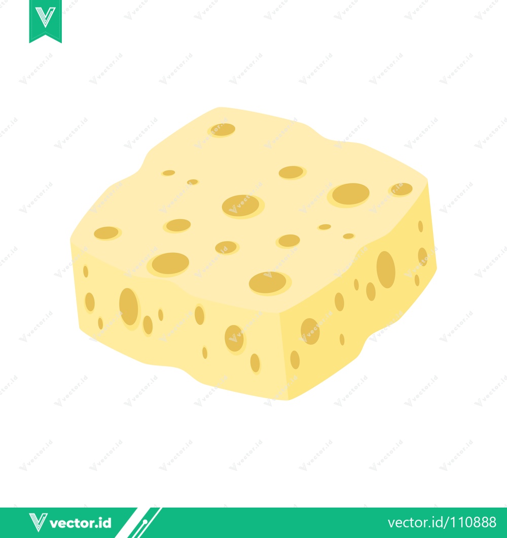 Premium Vector of A slice of Swiss cheese with holes