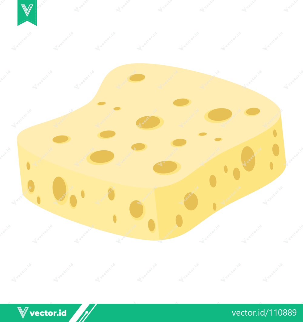 Premium Vector dari A slice of Swiss cheese with holes isolated on a white background