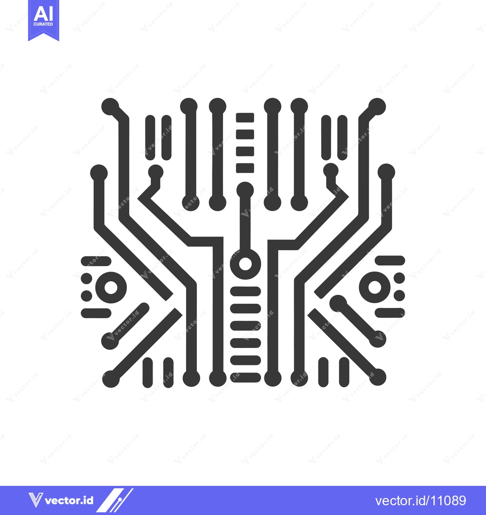 Premium Vector of Abstract Circuit Board Design with Lines and Circles