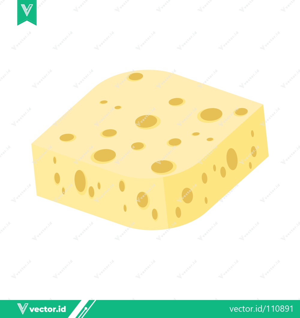 Premium Vector dari A Slice of Swiss Cheese with Holes