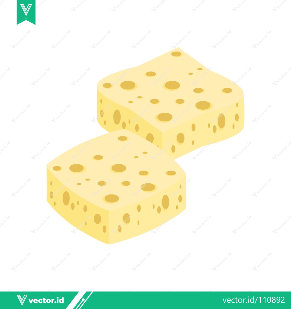 Premium Vector dari Two Yellow Cheese Slices with Holes