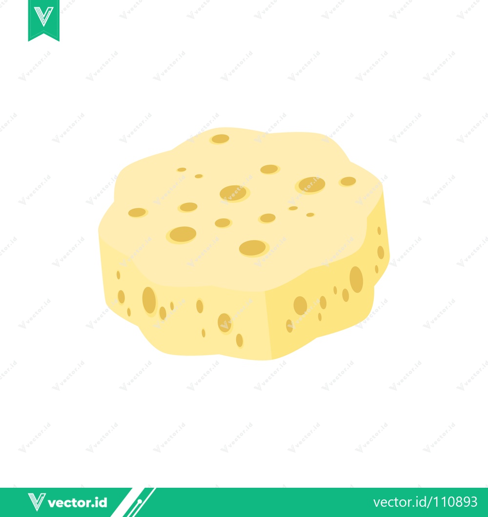 Premium Vector dari A piece of yellow cheese with holes isolated on white background