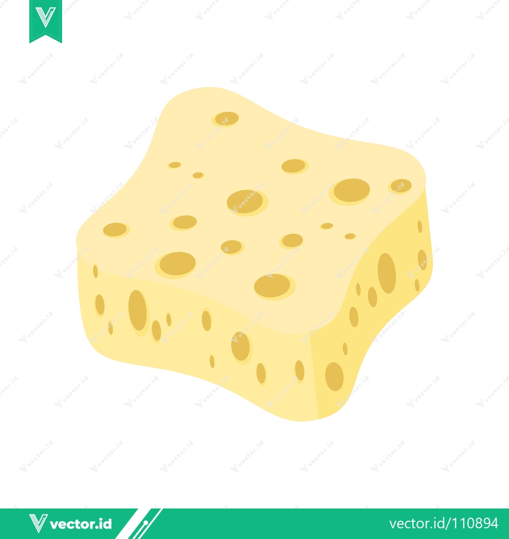 Premium Vector dari A piece of yellow cheese with holes