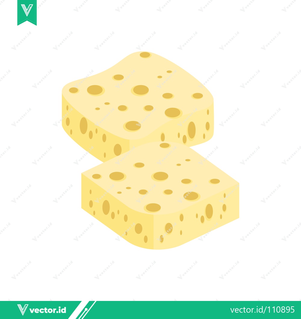 Premium Vector of Two Yellow Sponges for Cleaning and Washing