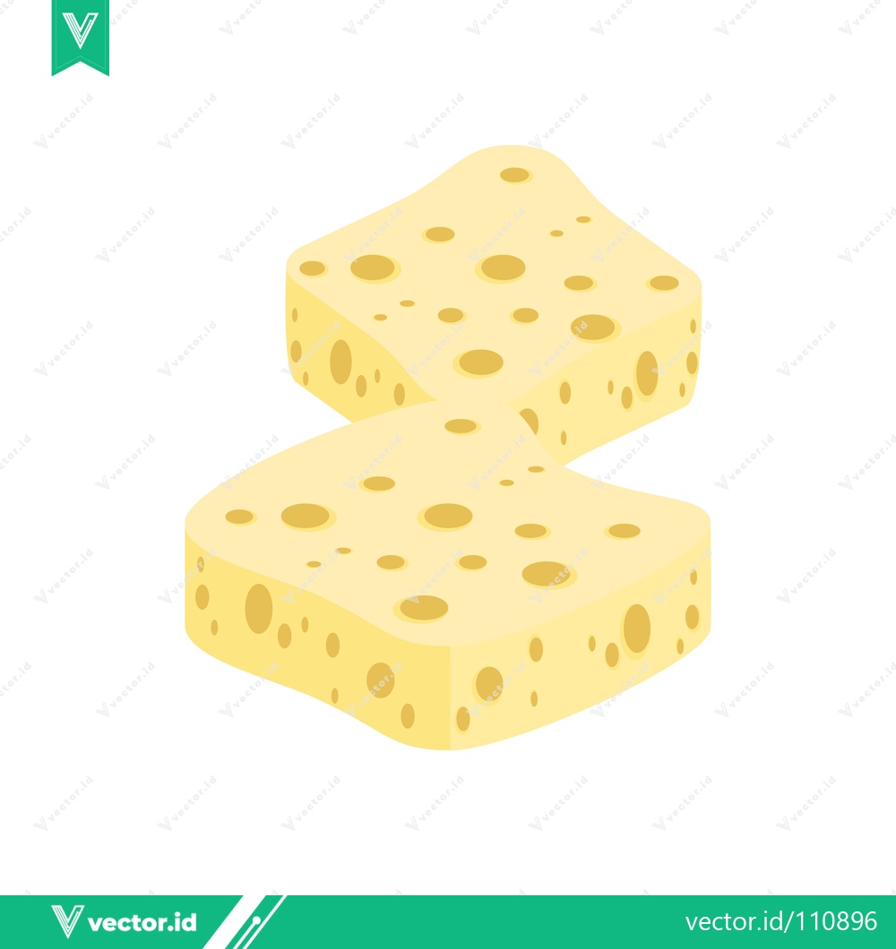 Premium Vector of Two Slices of Swiss Cheese with Holes