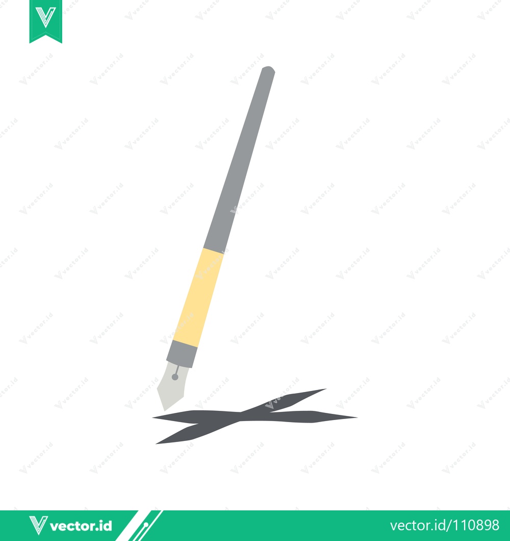 Premium Vector dari Elegant Fountain Pen Creating Artistic Ink Strokes on White Background