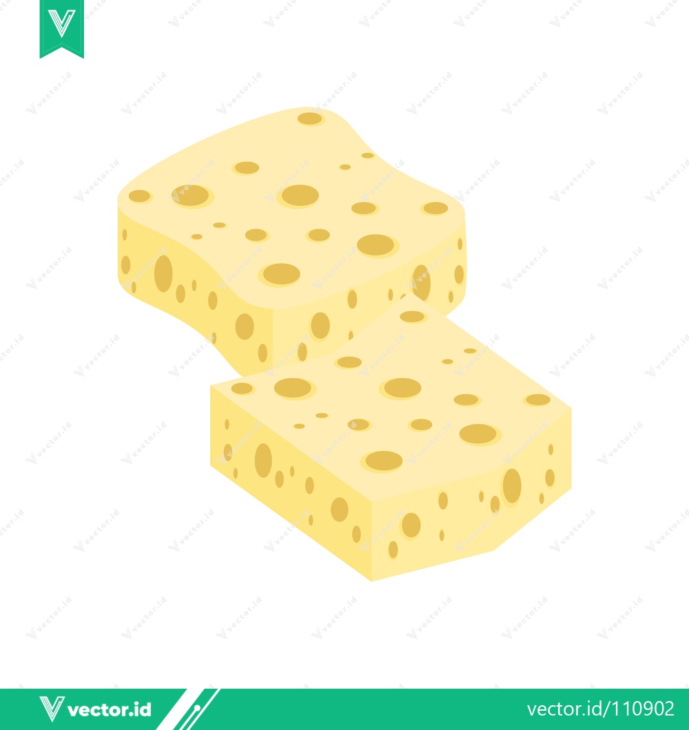 Premium Vector dari Two Slices of Swiss Cheese with Holes