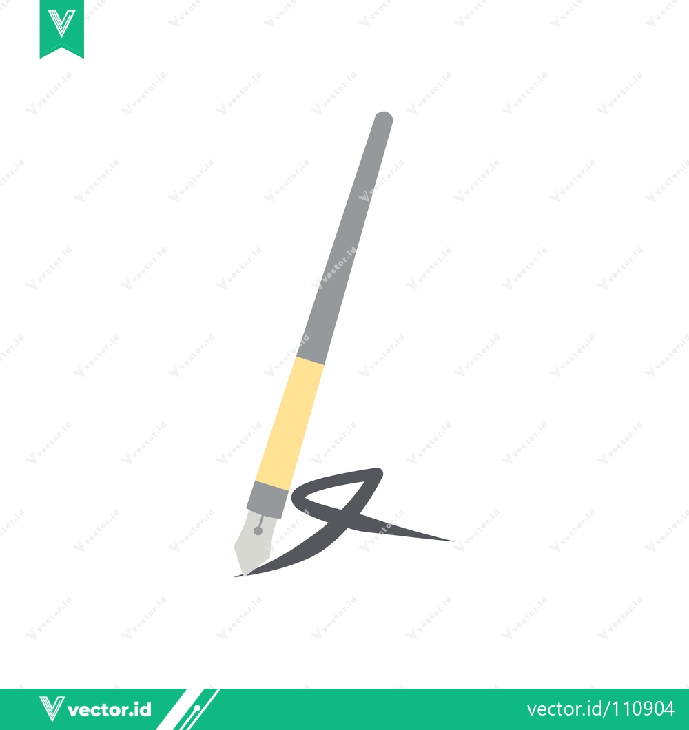 Premium Vector dari Elegant Fountain Pen Creating a Stylish Swirl on White Background
