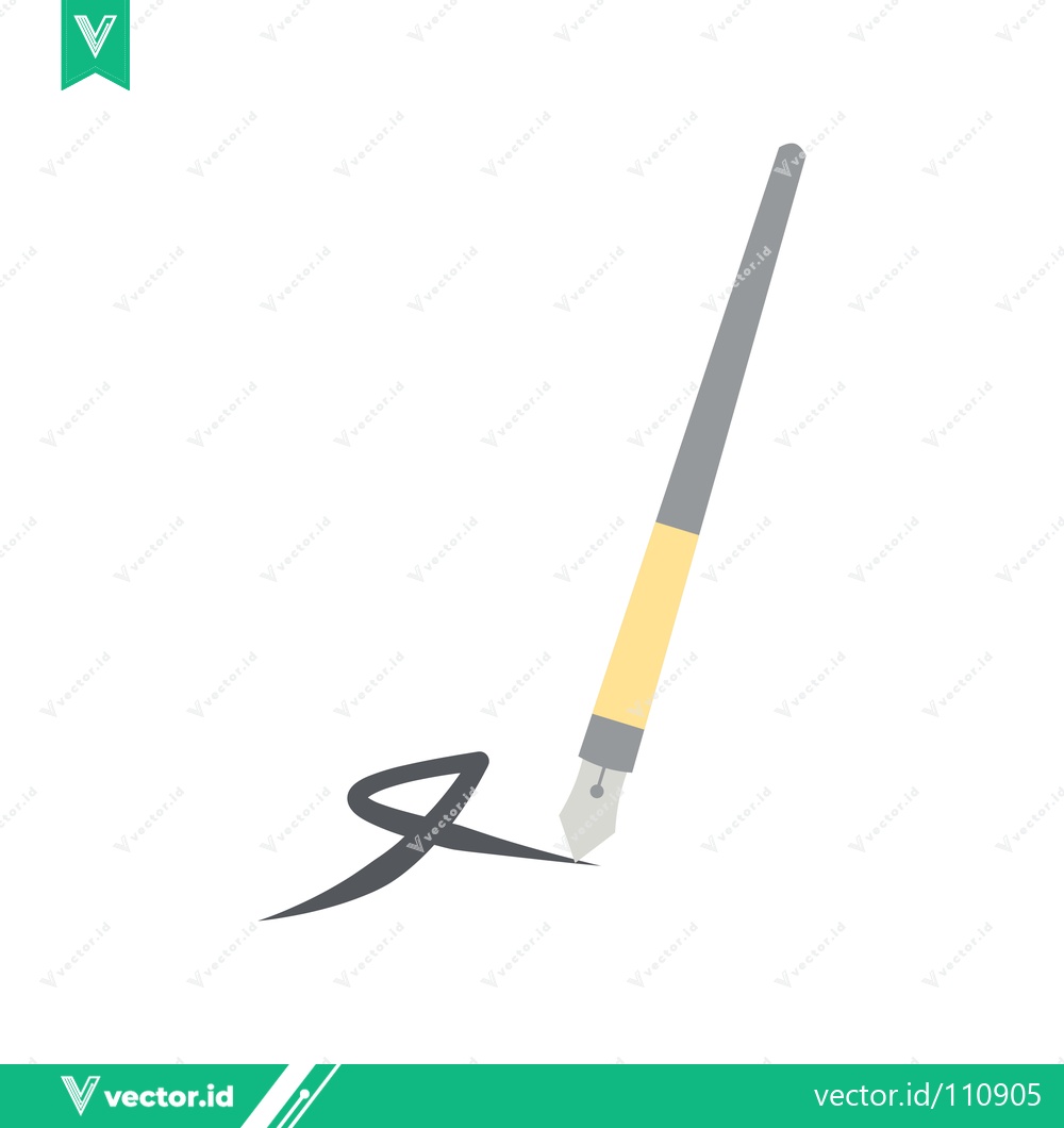 Premium Vector dari Elegant Fountain Pen Creating a Swirl of Ink on White Background
