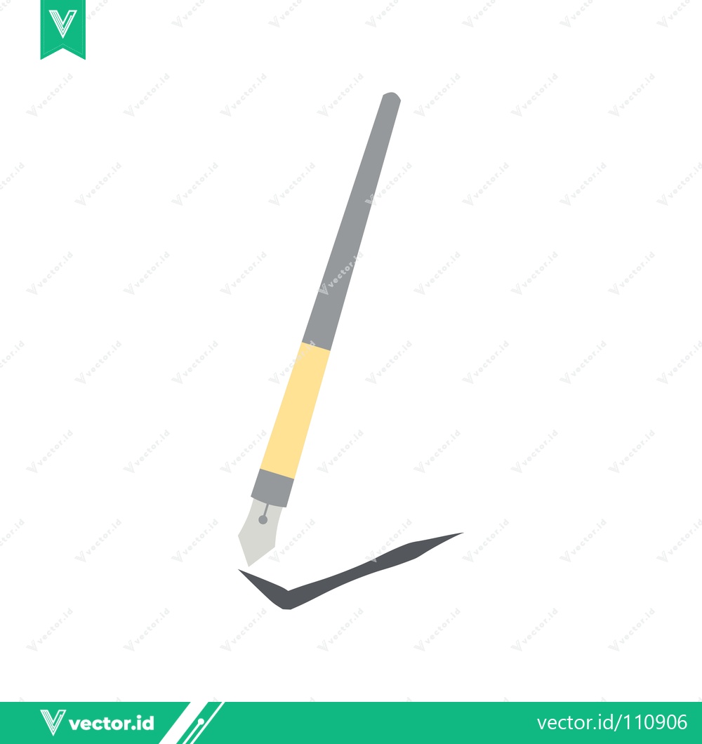 Premium Vector dari Elegant Fountain Pen Drawing a Calligraphic Stroke on White Background