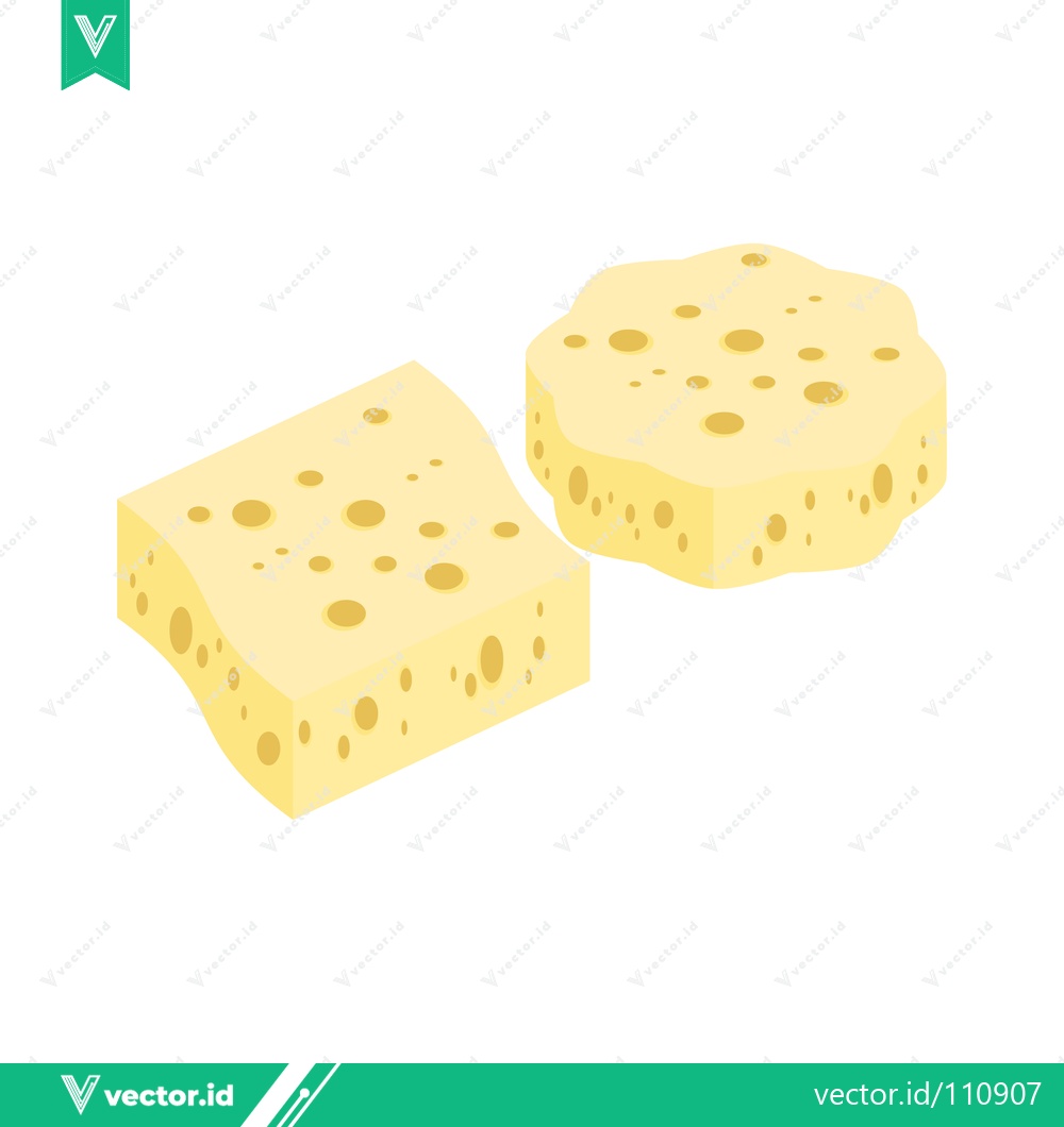Premium Vector of Two Slices of Swiss Cheese with Holes