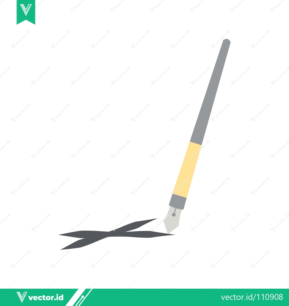 Premium Vector dari Illustration of a paintbrush creating a black mark on a white background