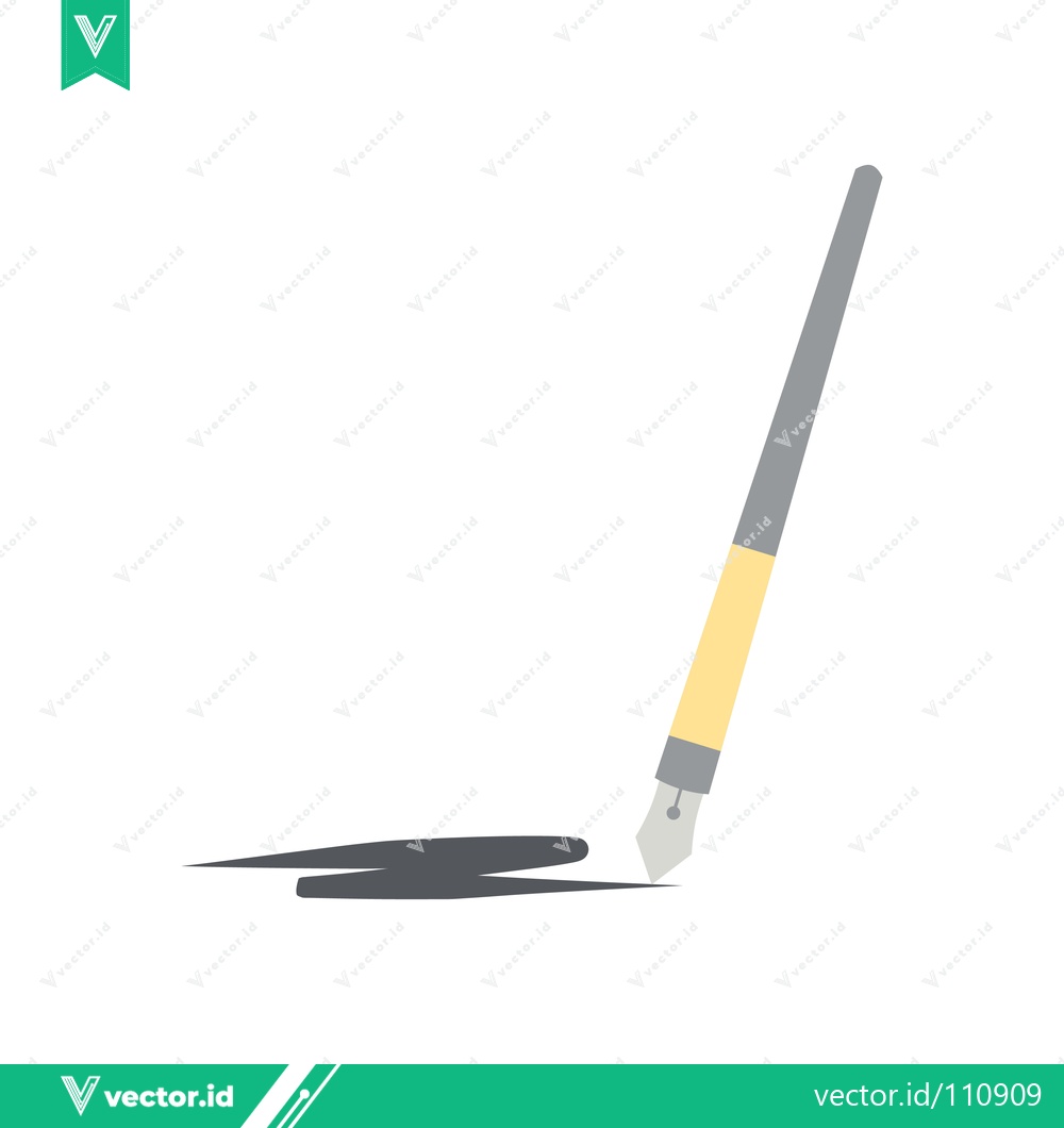 Premium Vector of A classic fountain pen drawing a thick black line on a white background