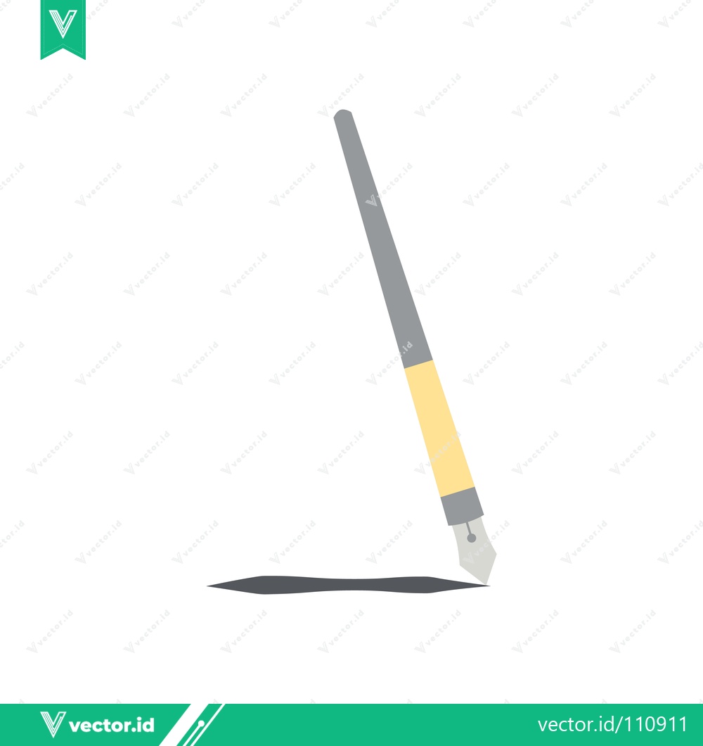 Premium Vector dari Elegant Fountain Pen Drawing a Smooth Line on White Background