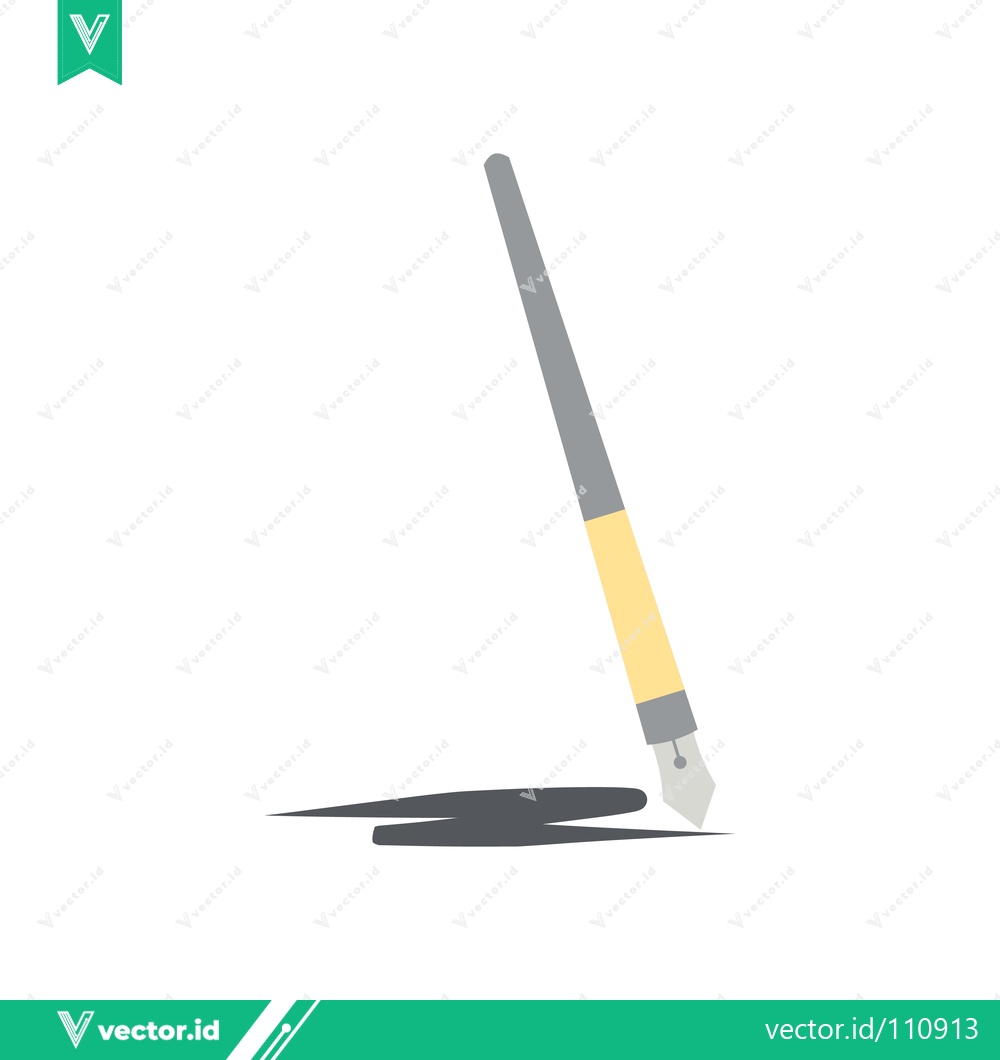 Premium Vector dari Elegant Fountain Pen with Ink Shadow Illustration