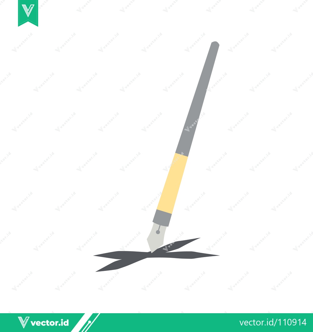 Premium Vector of Minimalist Illustration of a Fountain Pen Drawing a Line
