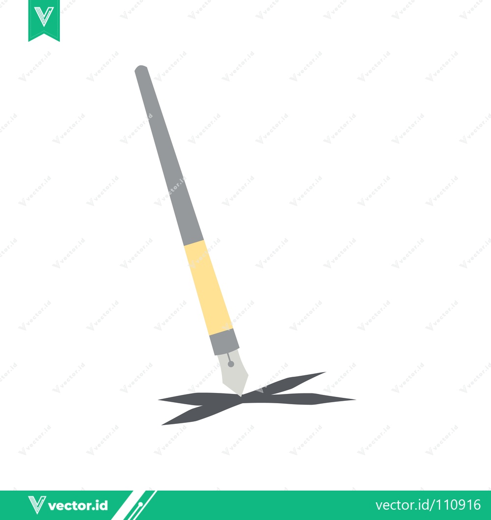 Premium Vector dari Elegant Fountain Pen Drawing Abstract Lines on White Background