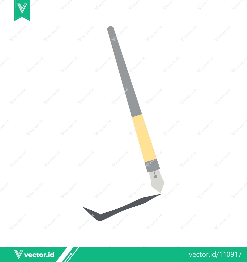 Premium Vector dari Elegant Fountain Pen Drawing a Bold Line on White Background