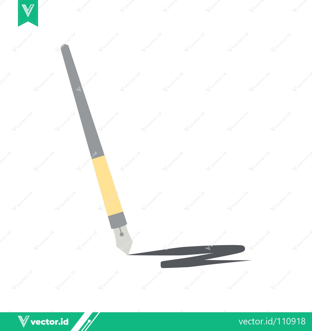 Premium Vector of Elegant Fountain Pen Drawing a Wavy Line on White Background