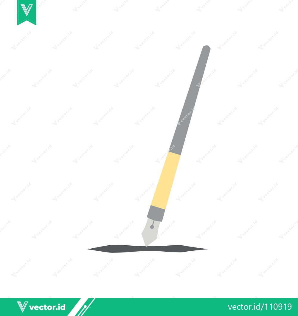 Premium Vector of Minimalist Illustration of a Paintbrush Drawing a Line