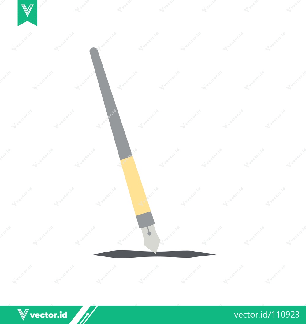 Premium Vector of Elegant Fountain Pen Drawing a Bold Line on White Background