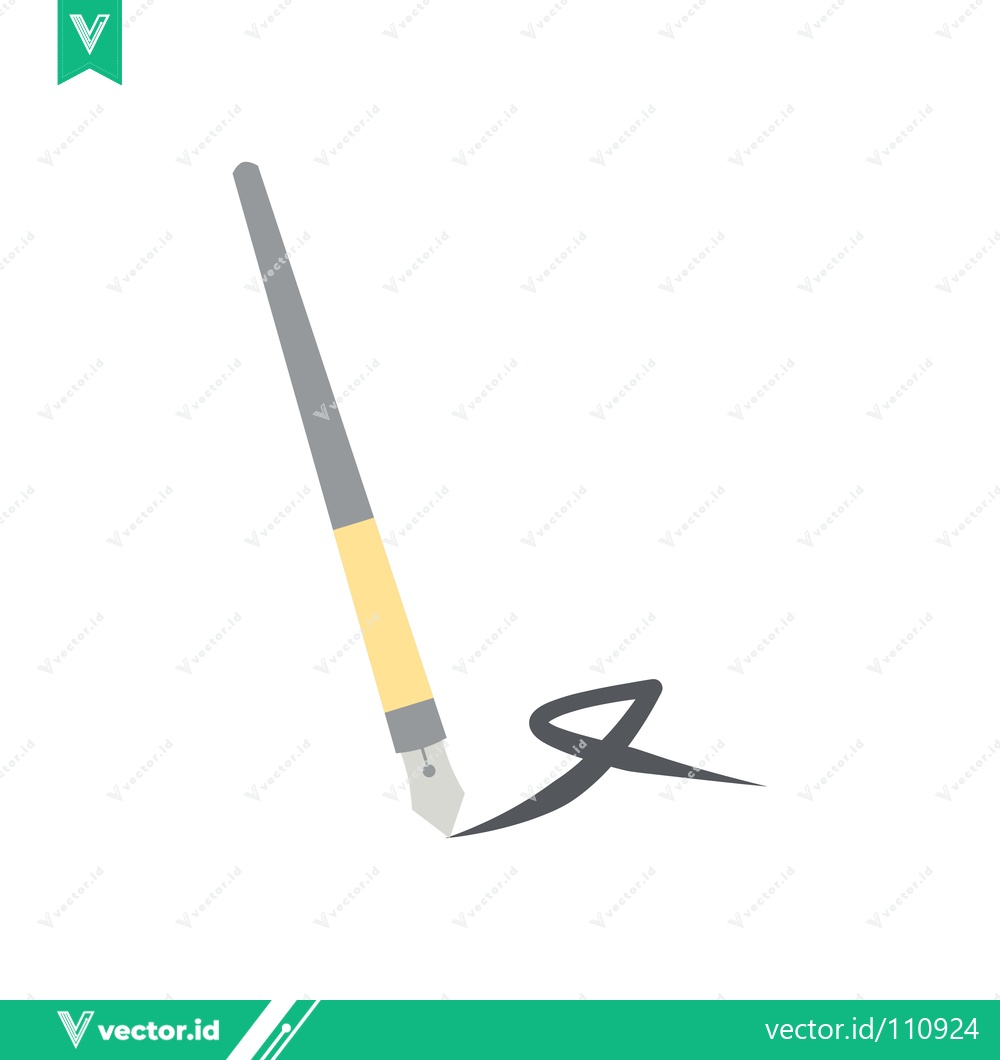 Premium Vector of A paintbrush creating a black stroke on a white background