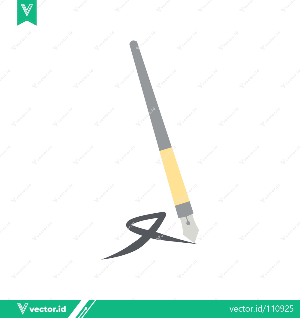 Premium Vector dari Elegant Fountain Pen Creating a Swirl of Ink