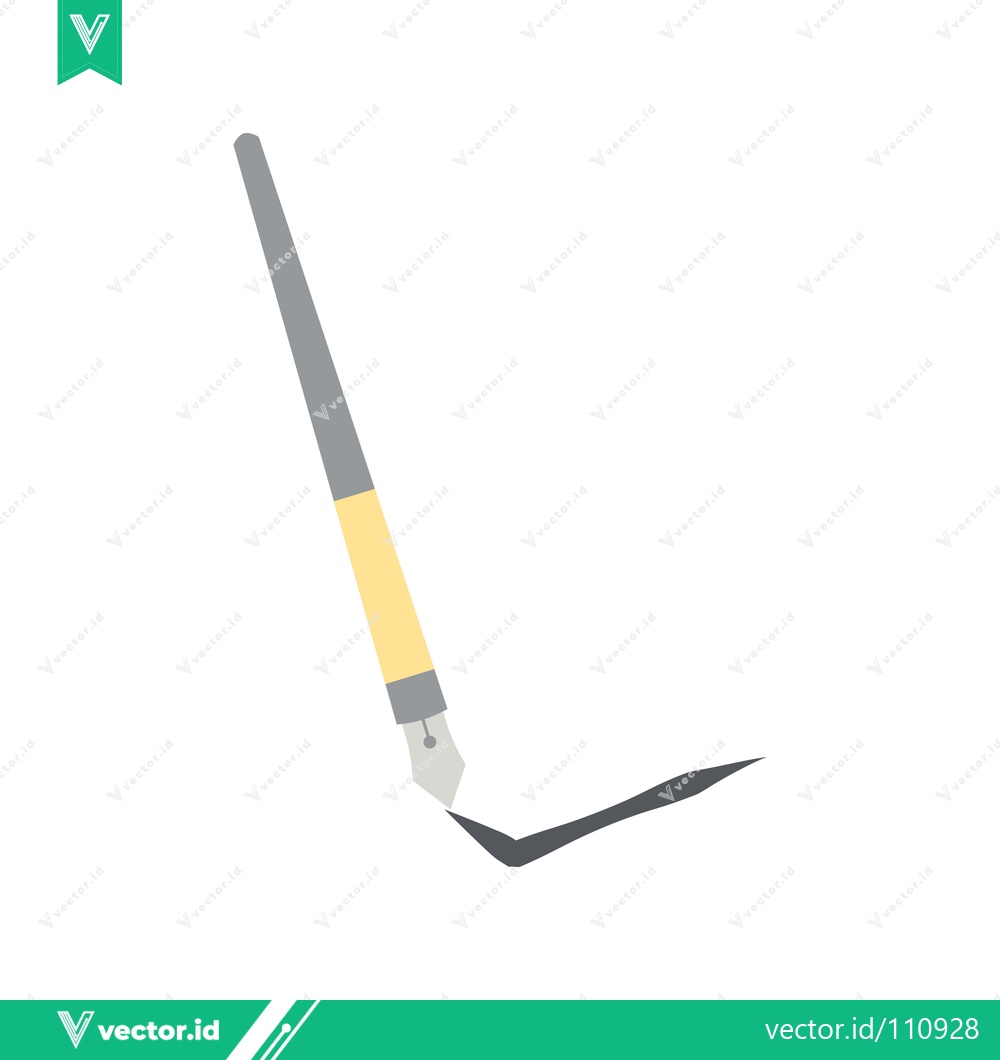 Premium Vector dari Elegant Fountain Pen Creating a Bold Stroke of Ink on White Background