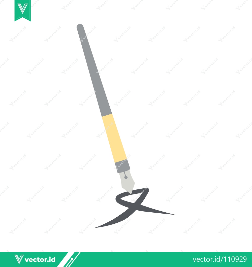 Premium Vector dari Elegant Fountain Pen Creating Artistic Ink Strokes on White Background